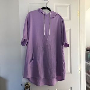 Hoodie shirt dress — lilac Sz XL